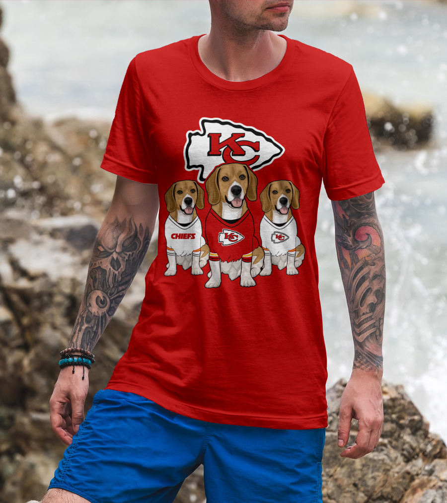 Kc Chiefs Beagle Trio Dogs T-Shirt