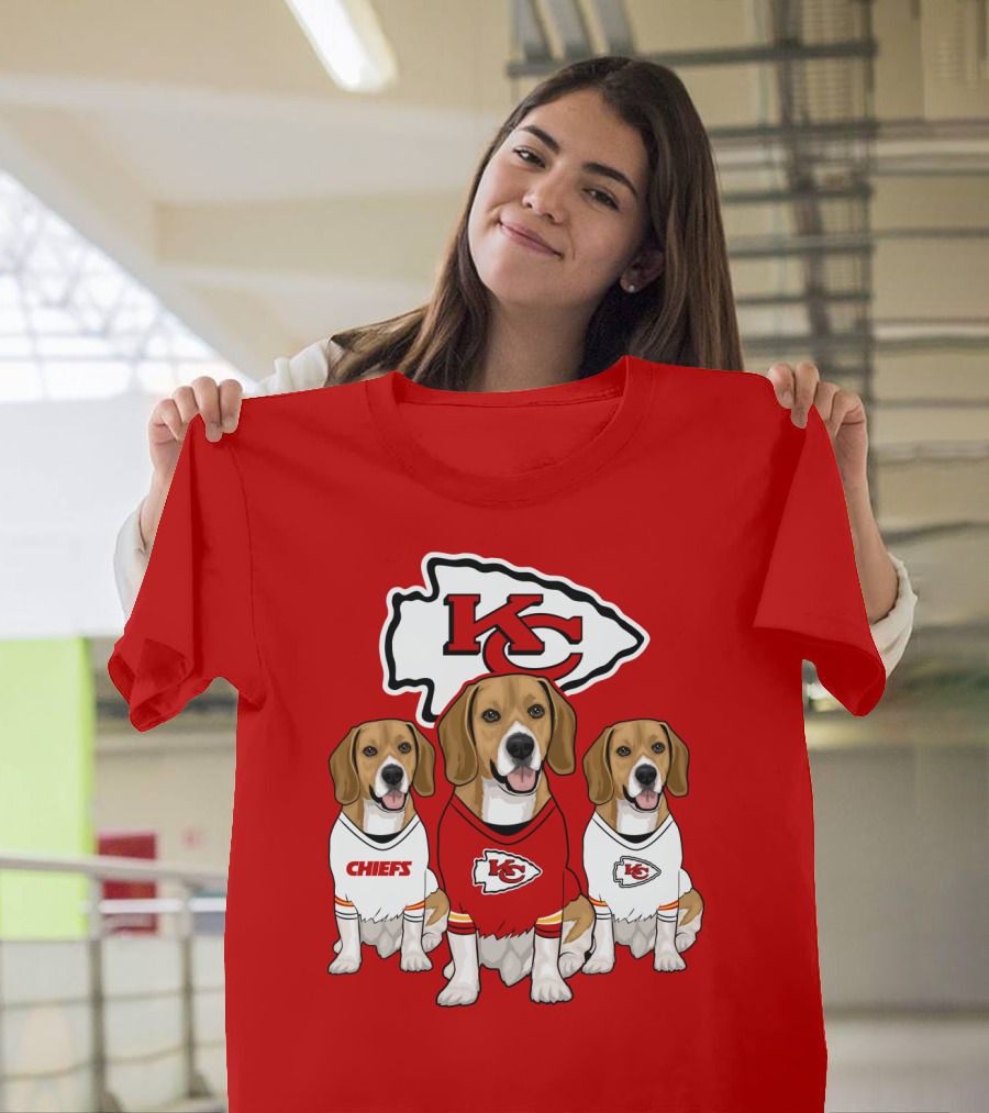 Kc Chiefs Beagle Trio Dogs T-Shirt