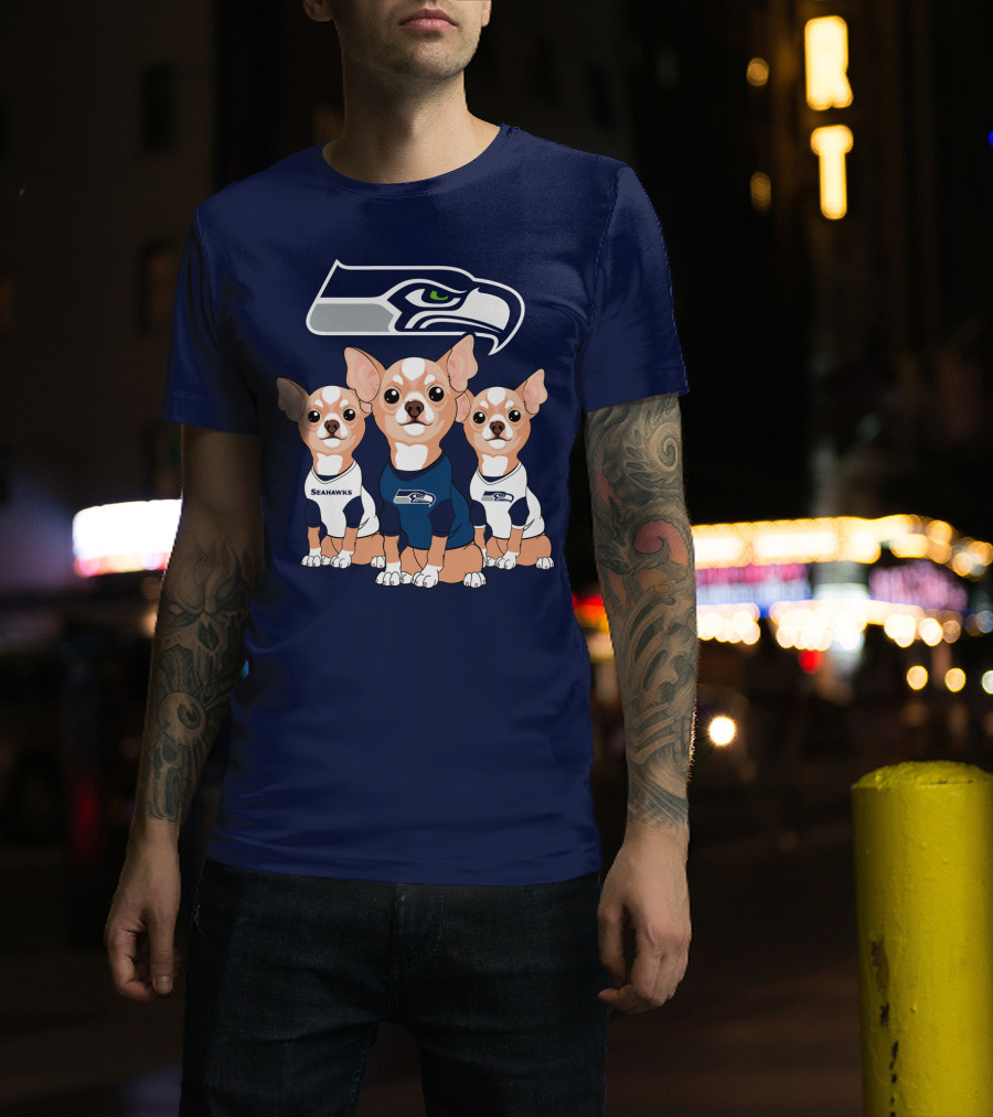 Seahawks Chihuahua Trio T-Shirt