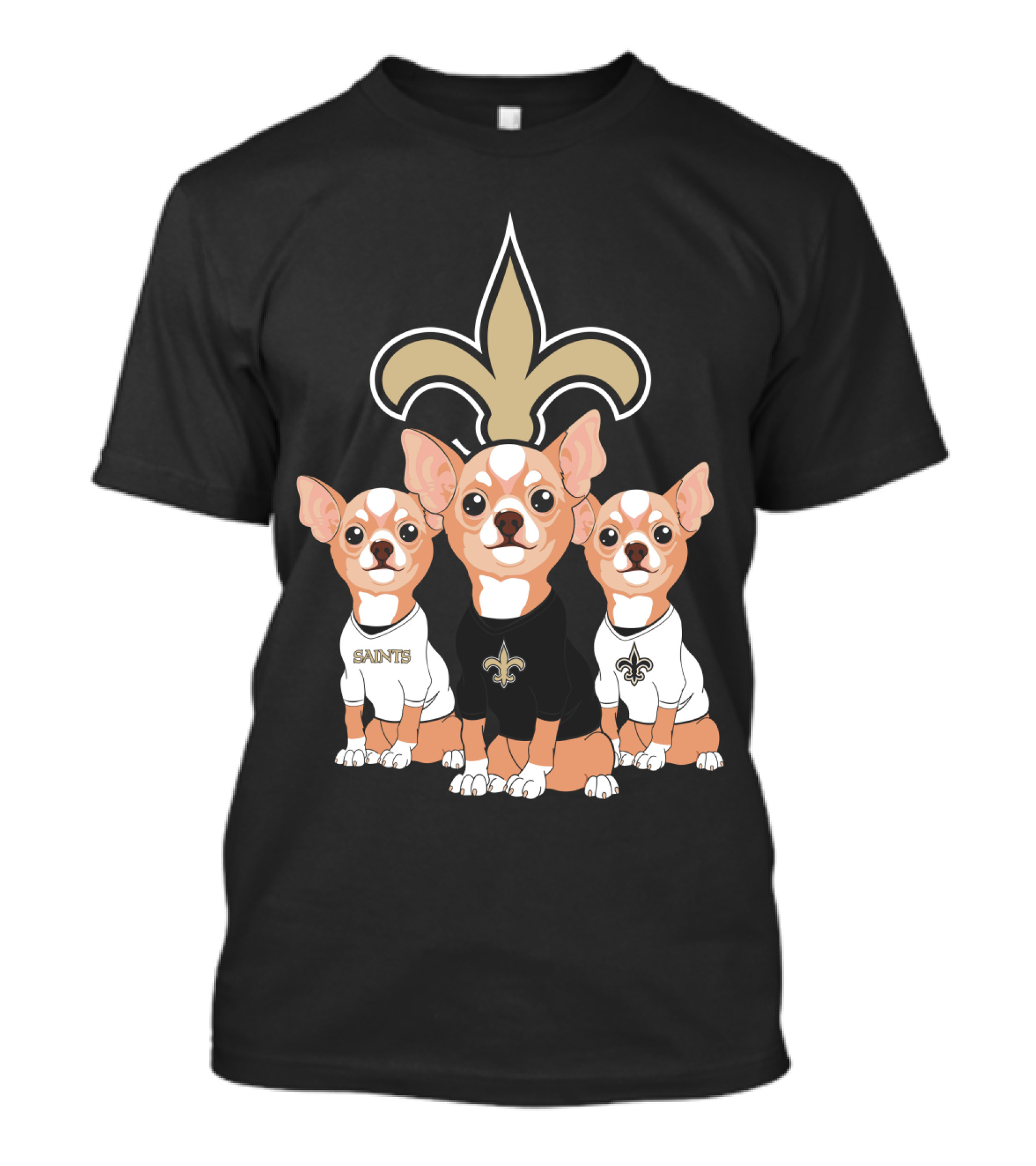  New Orleans Saints Chihuahua Trio T-Shirt