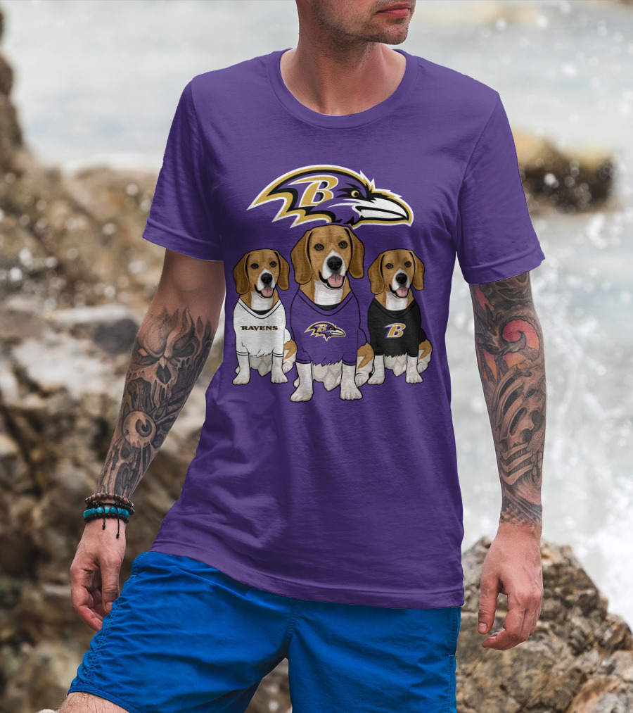 Baltimore Ravens Beagle Trio T-Shirt