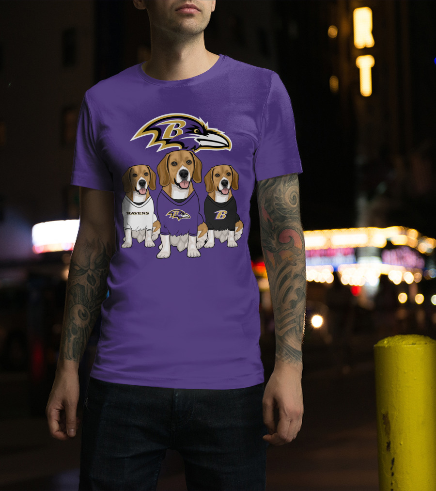 Baltimore Ravens Beagle Trio T-Shirt