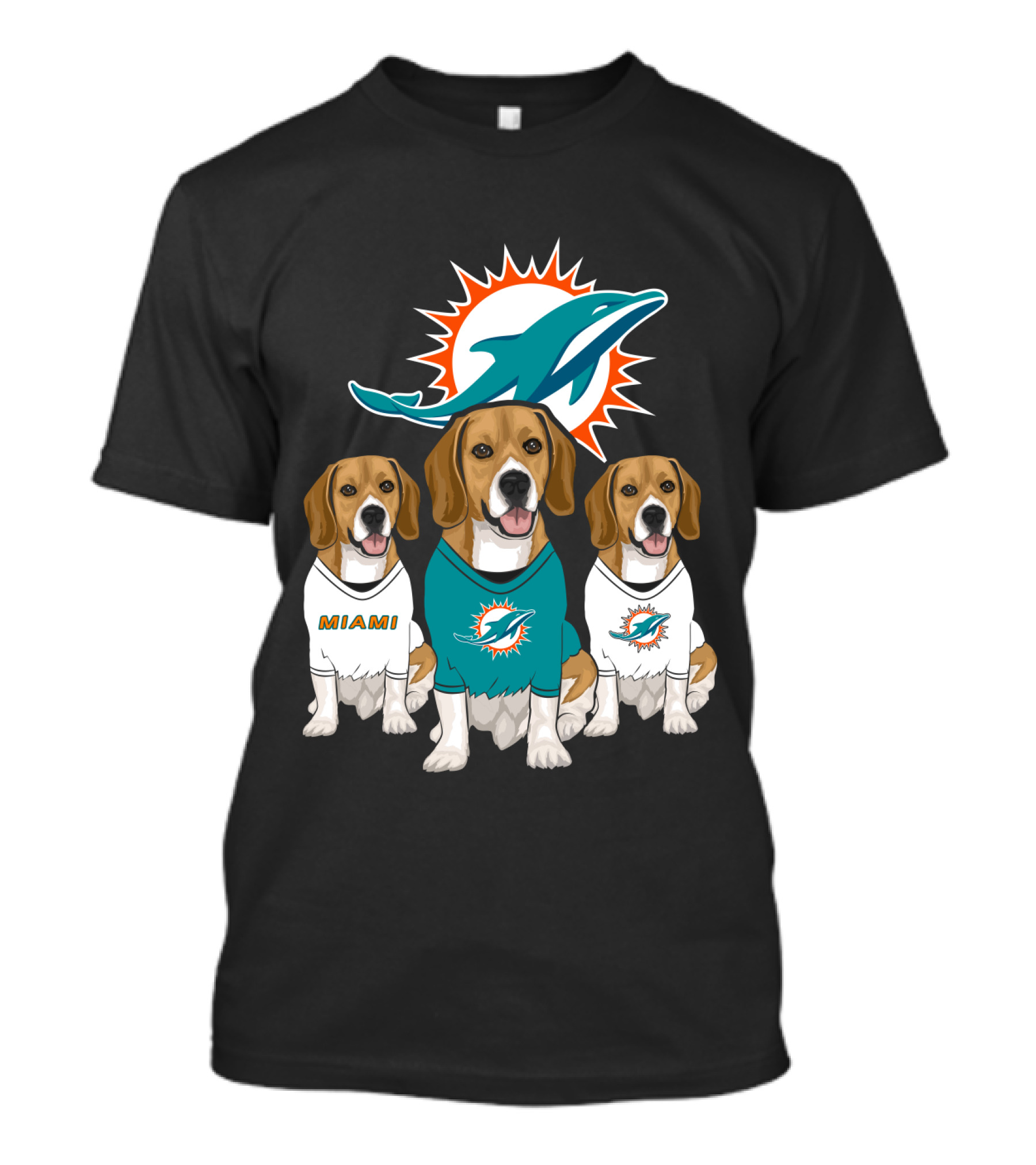 Miami Dolphins Beagle Trio T-Shirt