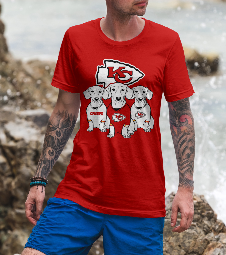 Kansas City Chiefs Dachshund Trio T-Shirt