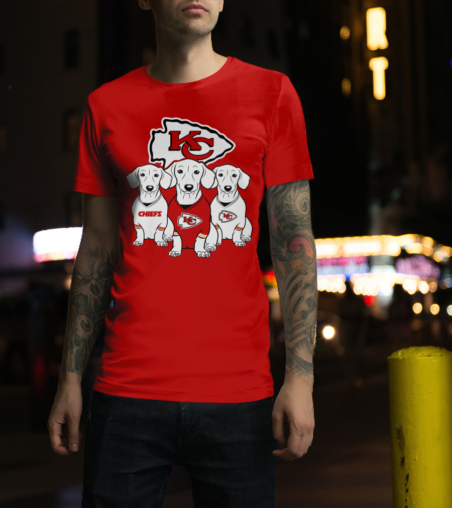 Kansas City Chiefs Dachshund Trio T-Shirt
