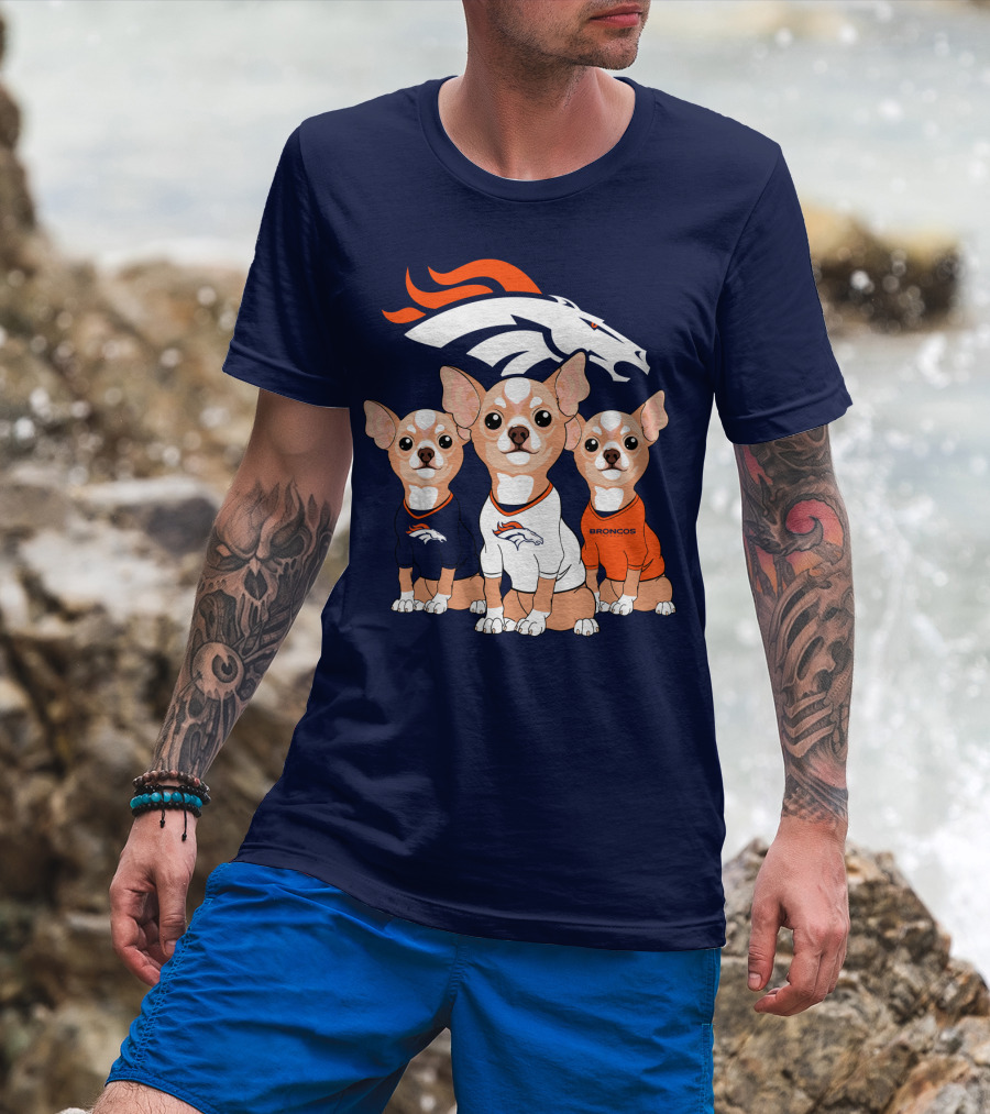 Denver Broncos Chihuahua Trio T-Shirt