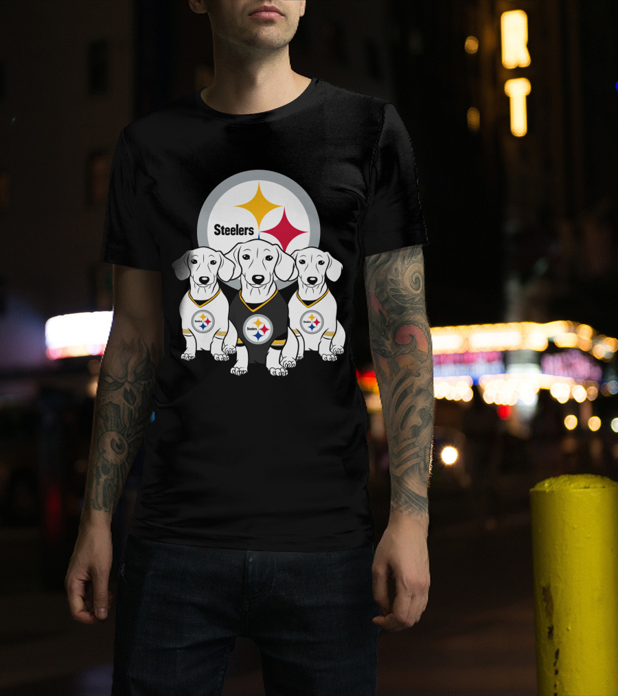 Steelers Dachshund Trio T-Shirt