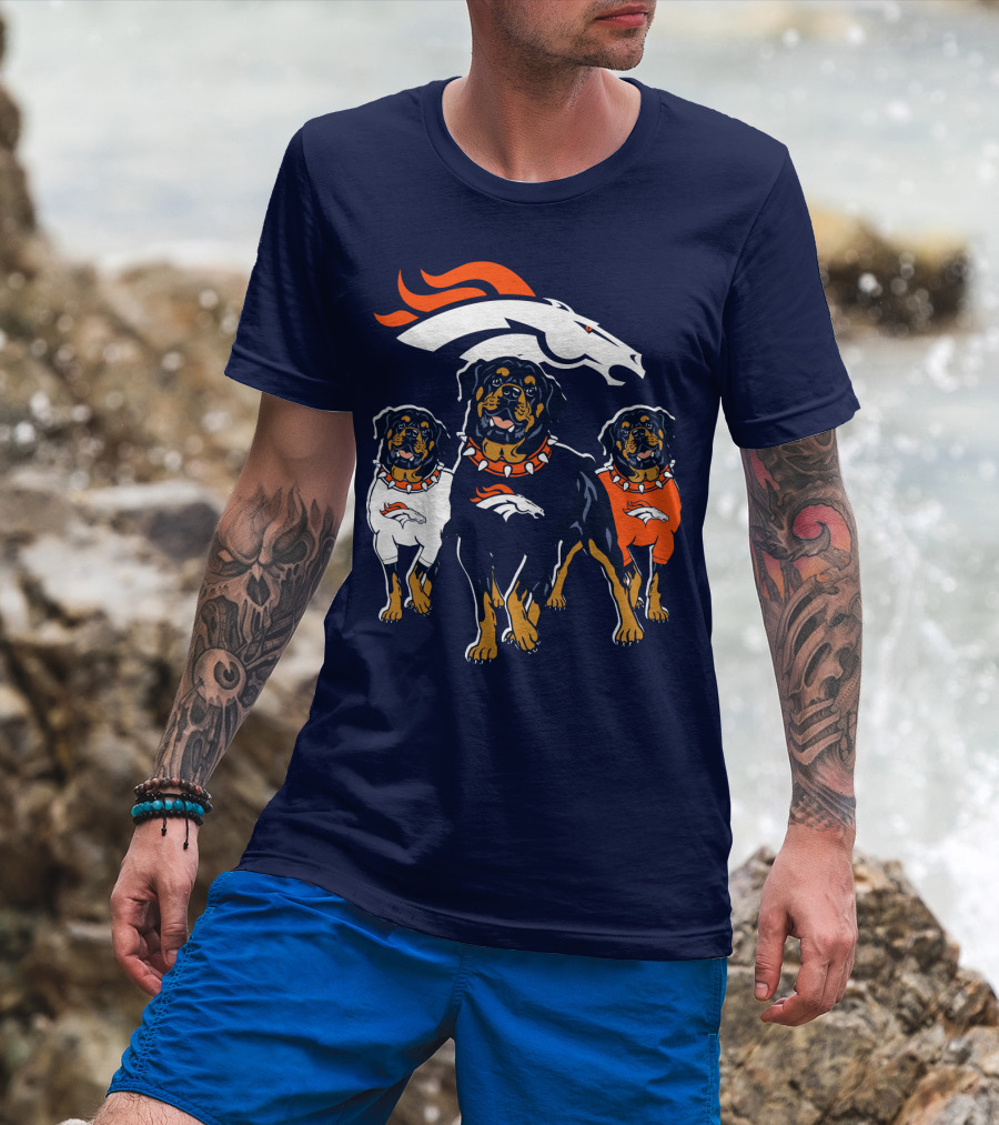 Rottweiler Dogs Denver Broncos T-Shirt
