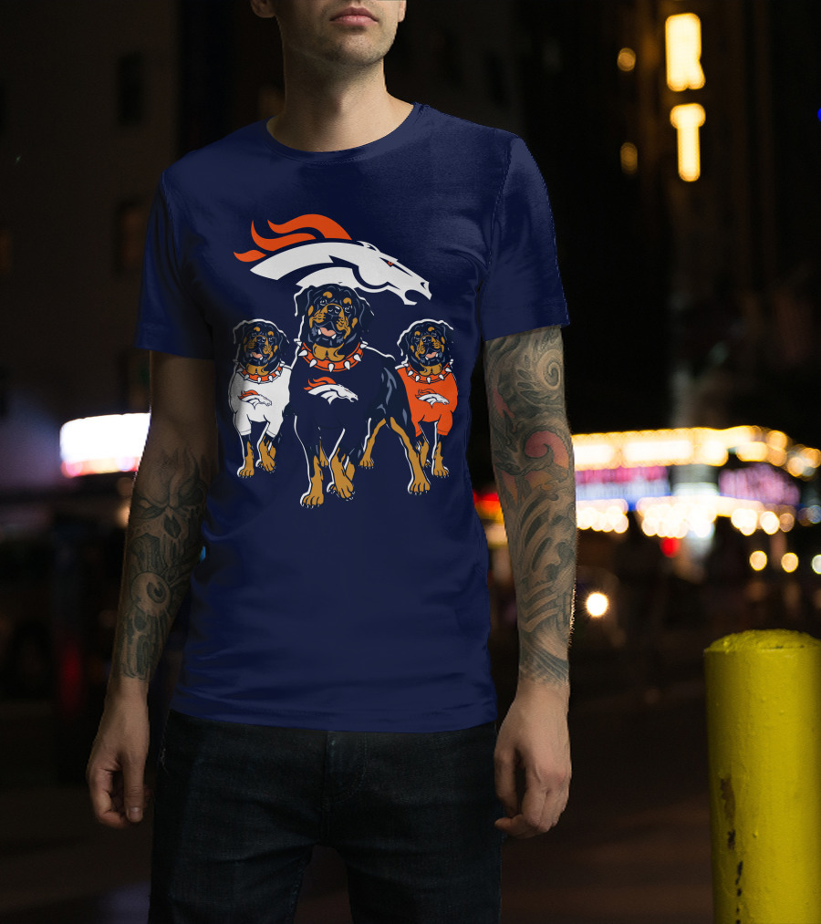 Rottweiler Dogs Denver Broncos T-Shirt