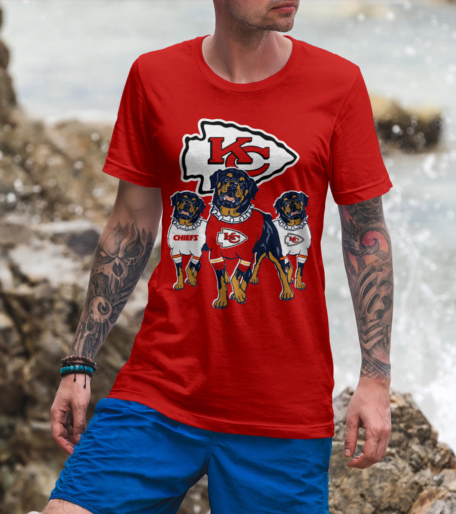 Kansas City Chiefs Rottweiler Trio T-Shirt