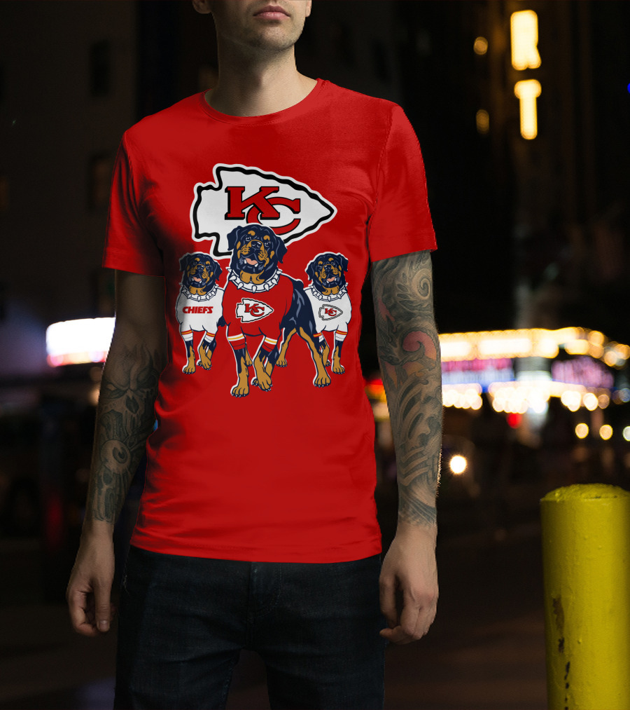 Kansas City Chiefs Rottweiler Trio T-Shirt