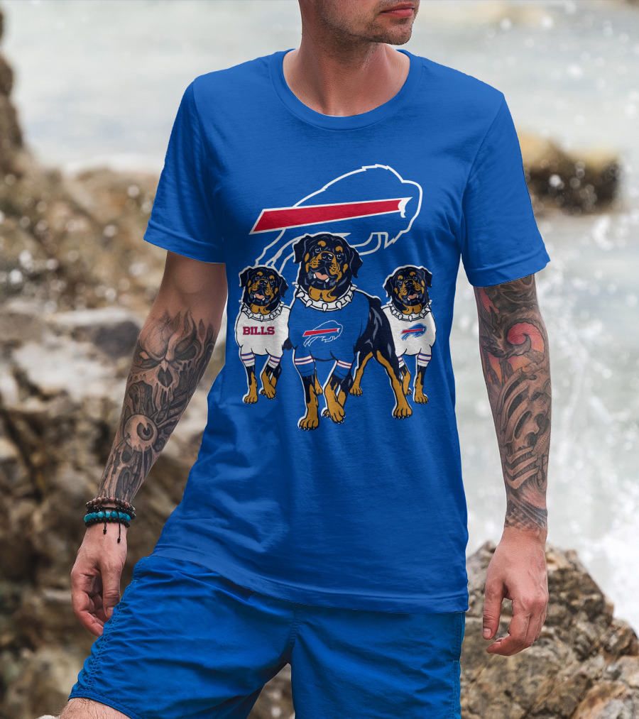 Buffalo Bills Rottweiler Trio Blue Spirit T-Shirt