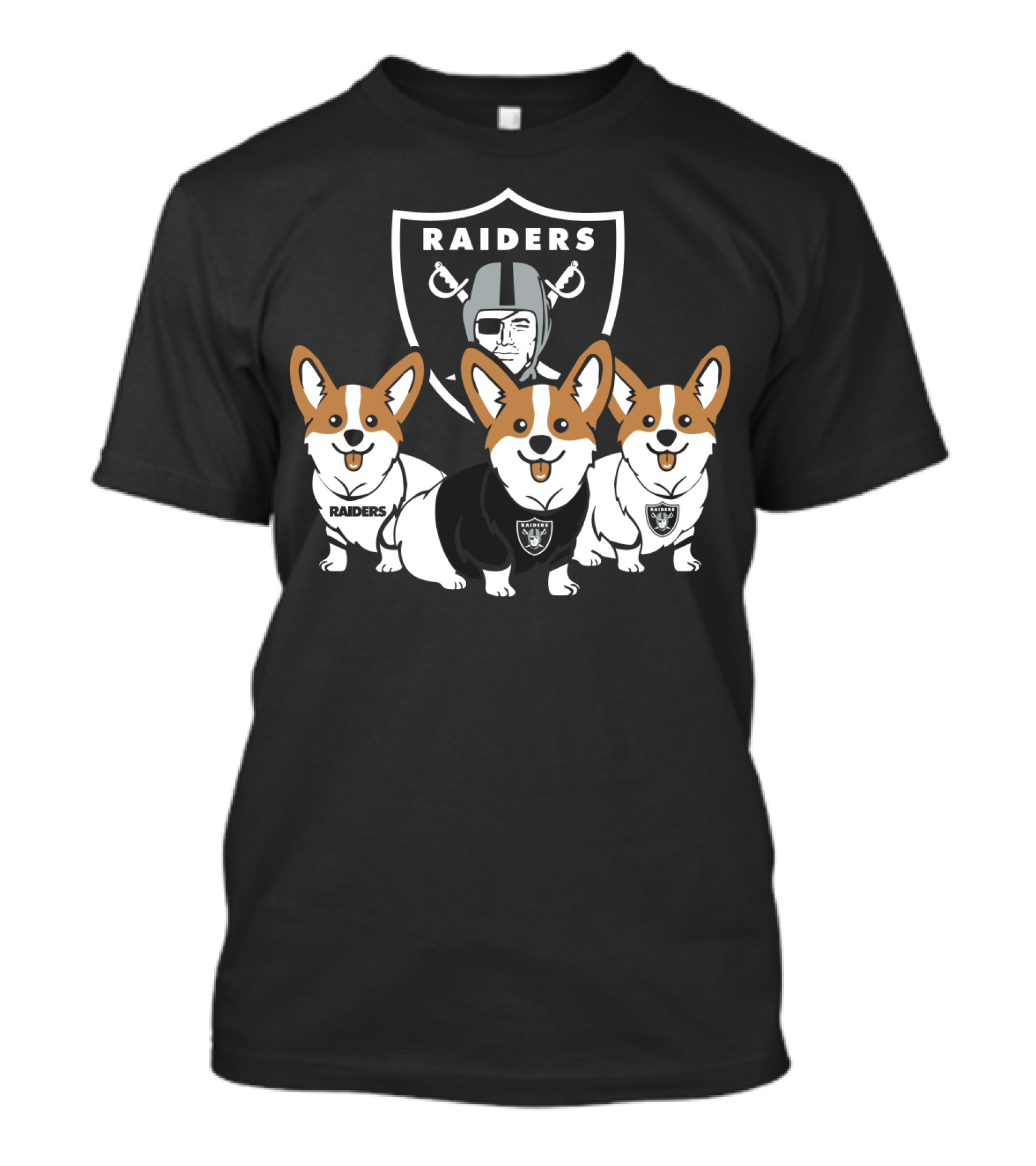 Las Vegas Raiders Corgi Dog T-Shirt
