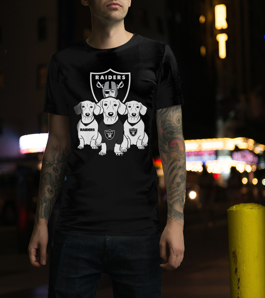 Las Vegas Raiders Dachshund Dog Trio T-Shirt
