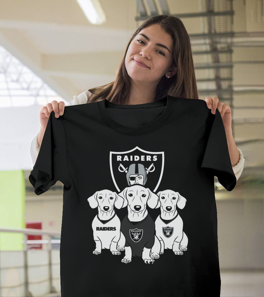 Las Vegas Raiders Dachshund Dog Trio T-Shirt