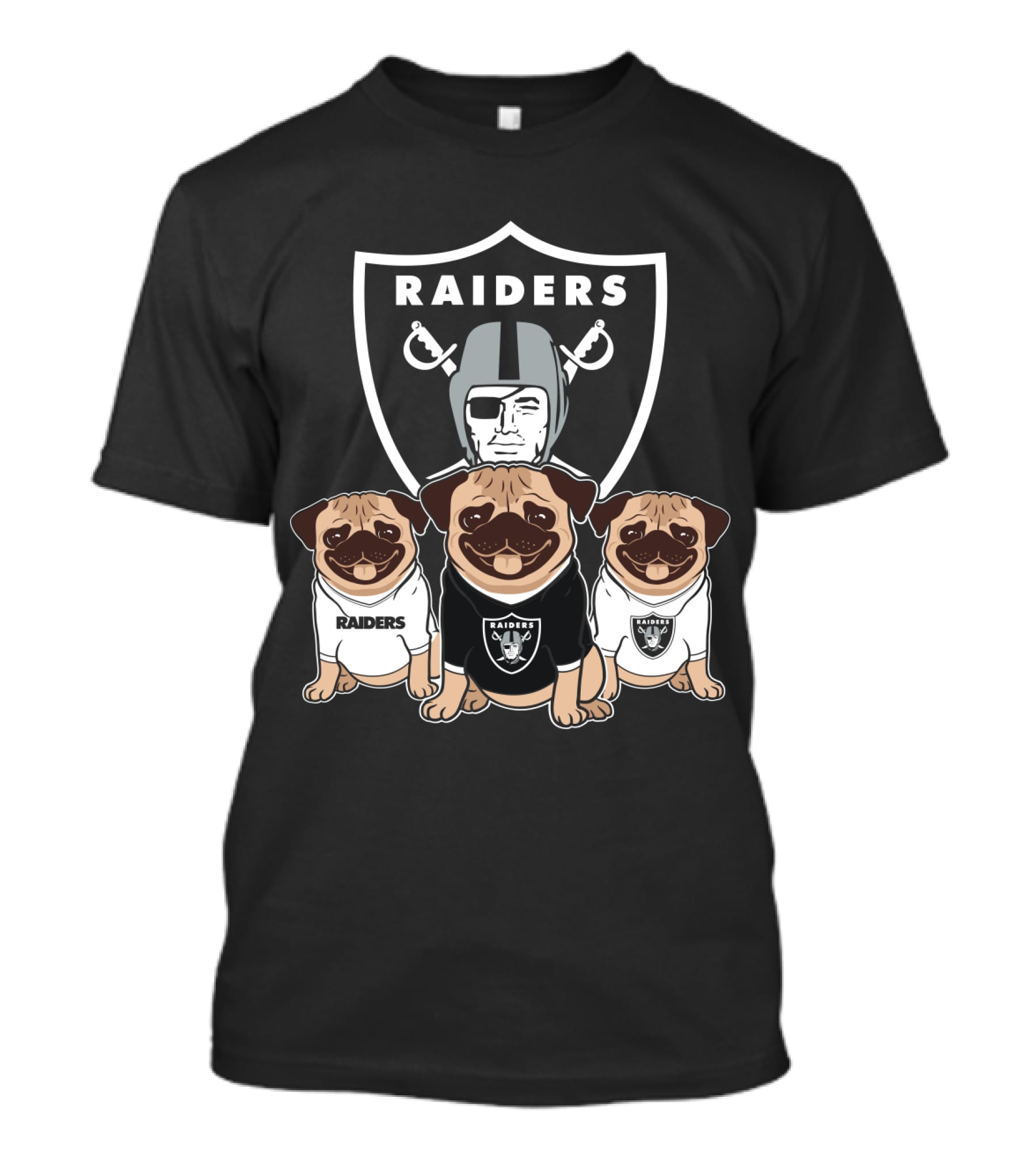 Las Vegas Raiders Pug In Team Gear T-Shirt