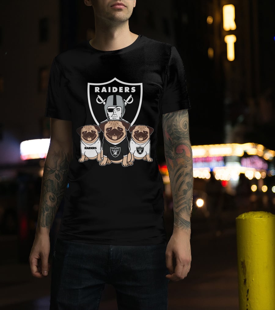 Las Vegas Raiders Pug In Team Gear T-Shirt