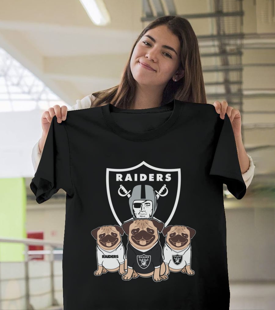 Las Vegas Raiders Pug In Team Gear T-Shirt