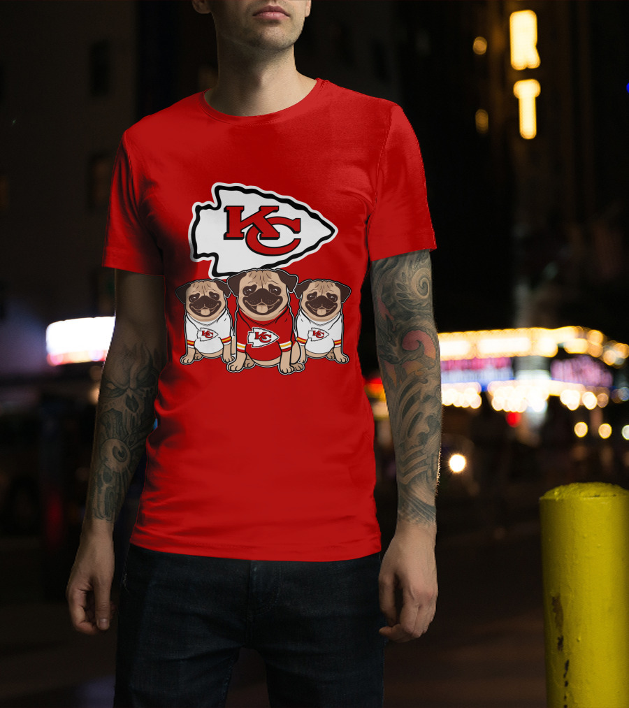 Kansas City Chiefs Pug Lovers Football Team T-Shirt