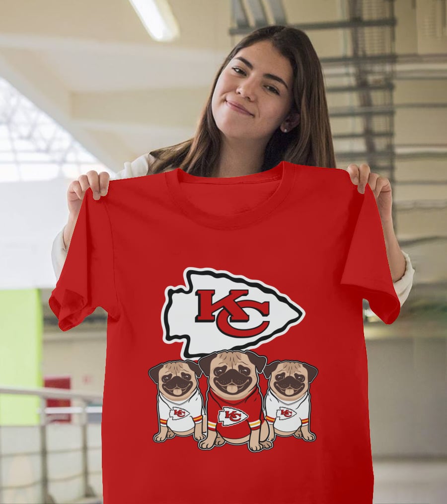 Kansas City Chiefs Pug Lovers Football Team T-Shirt