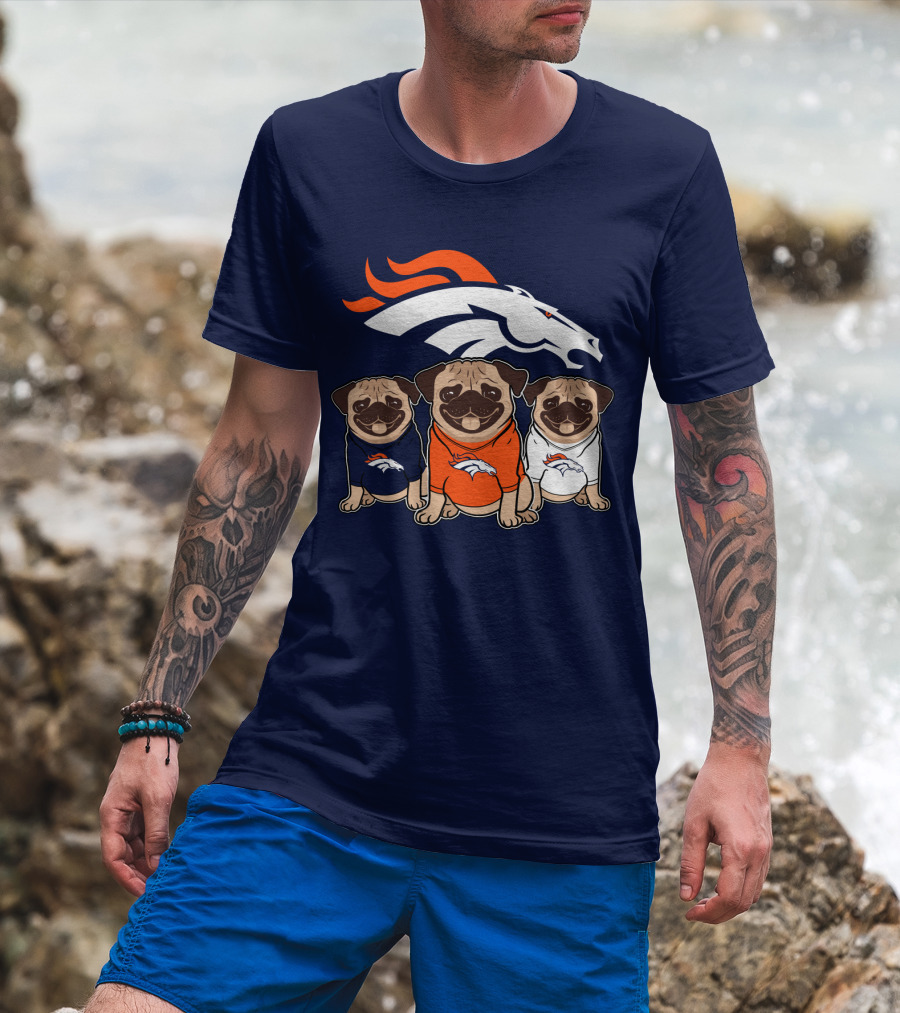 Pug Broncos Trio T-Shirt