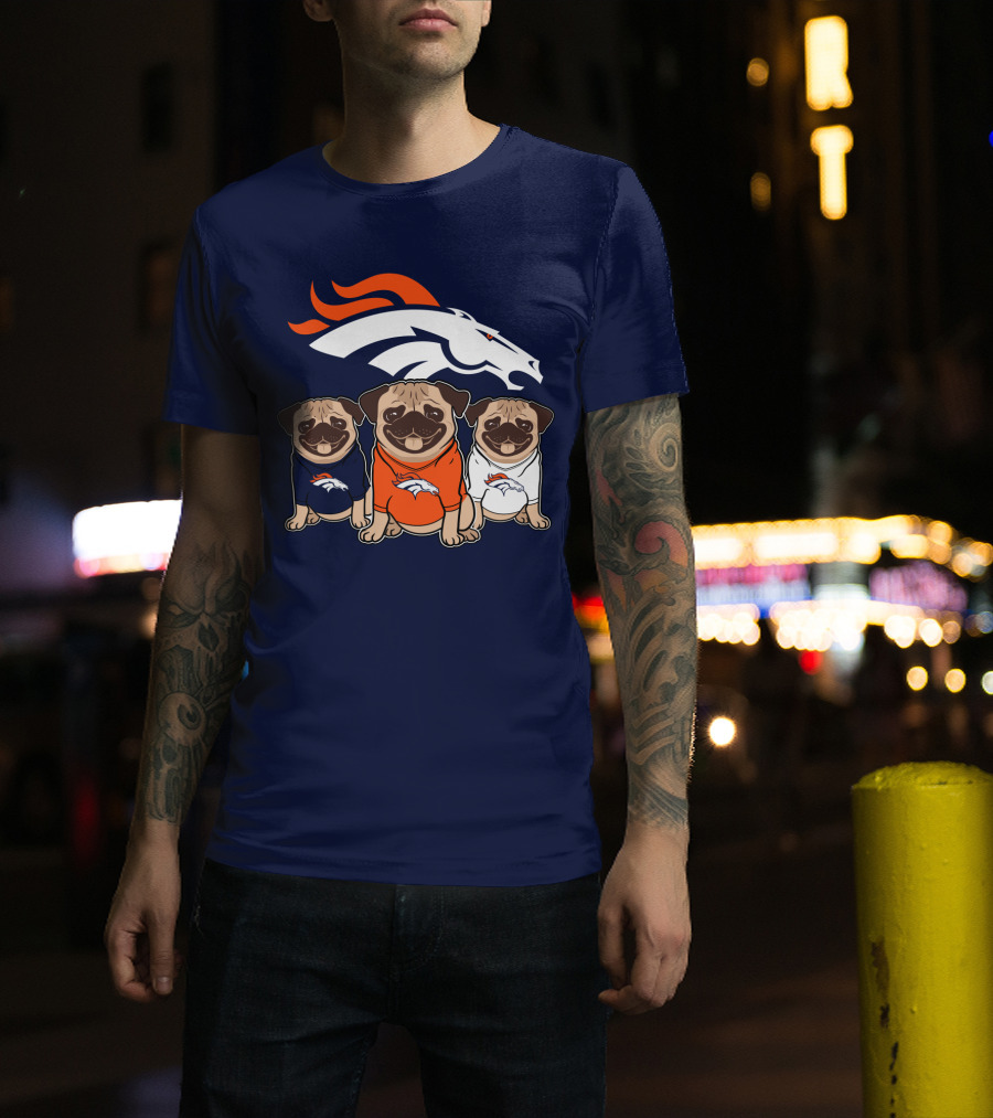 Pug Broncos Trio T-Shirt