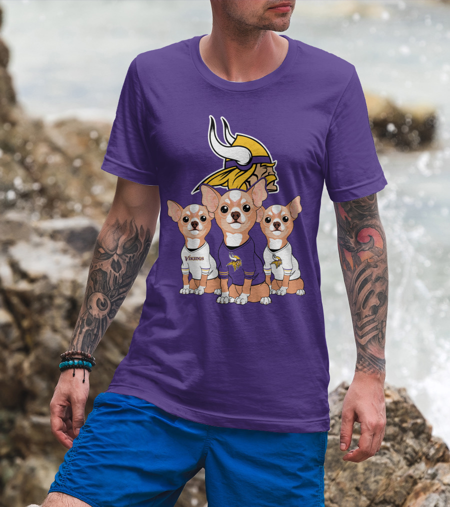 Minnesota Vikings Chihuahua Trio T-Shirt