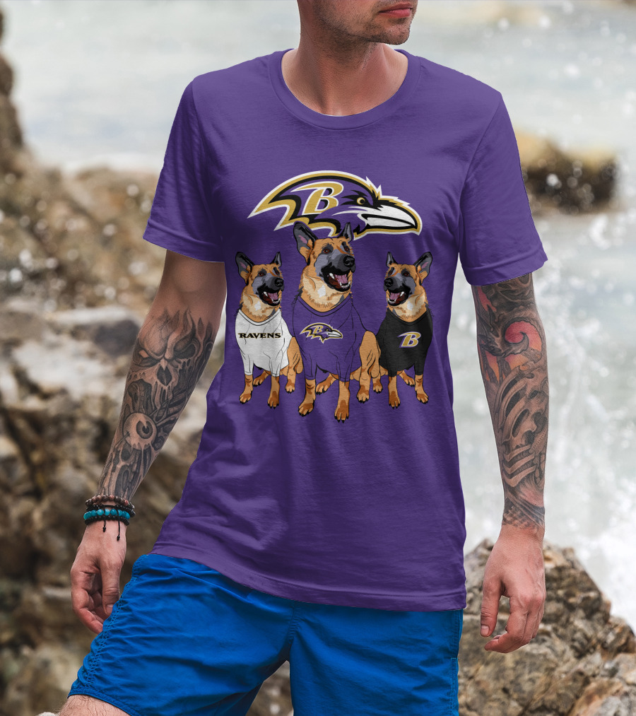 Ravens German Shepherd Trio T-Shirt