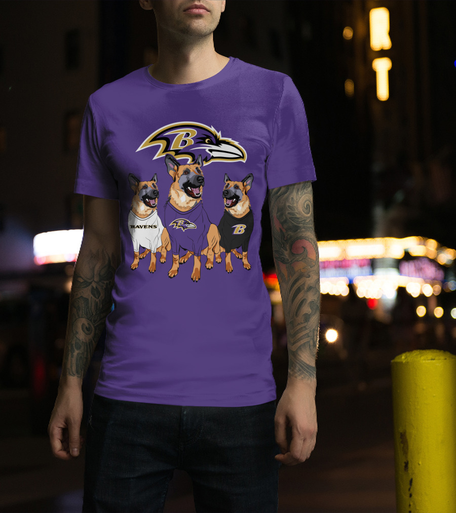 Ravens German Shepherd Trio T-Shirt