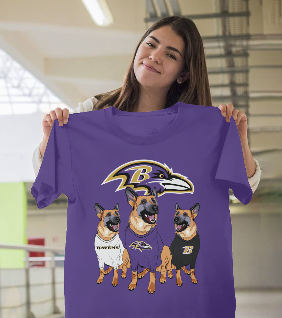 Ravens German Shepherd Trio T-Shirt