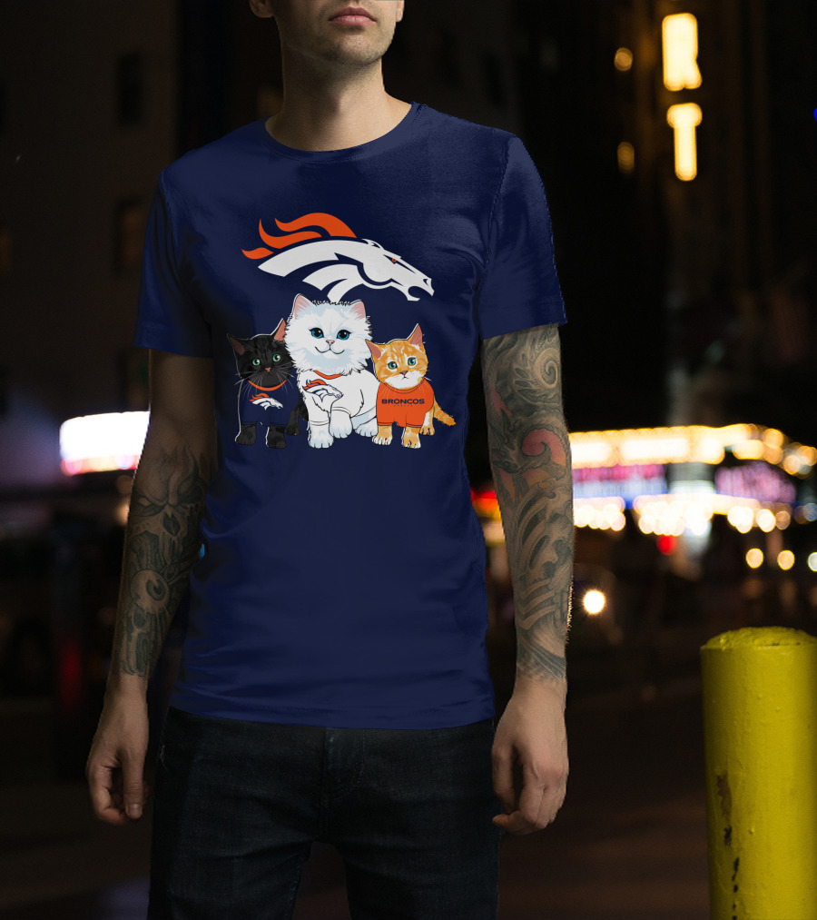 Denver Broncos Cat Trio T-Shirt