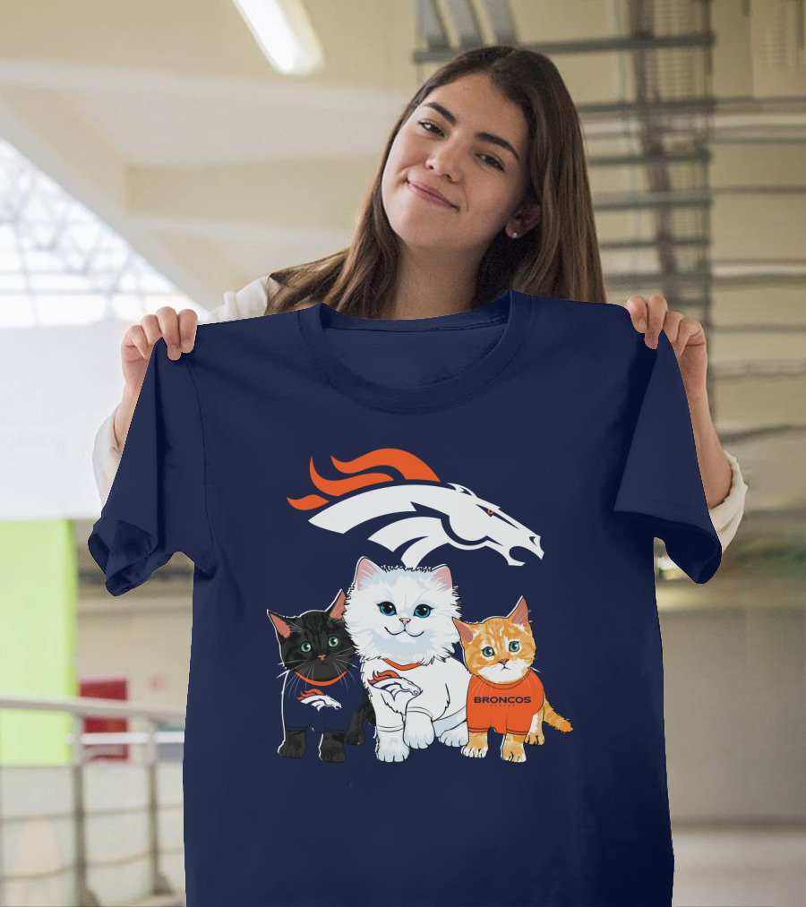 Denver Broncos Cat Trio T-Shirt