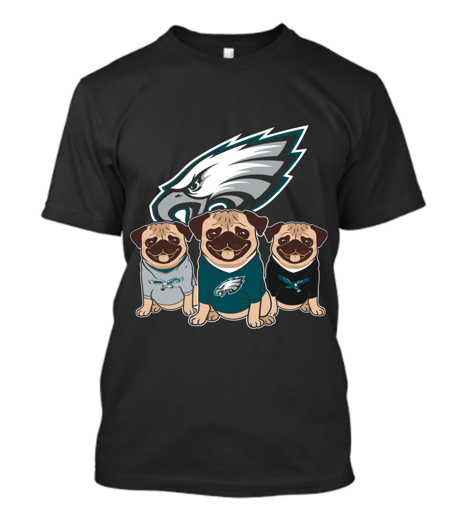 Philadelphia Eagles Pugs T-Shirt