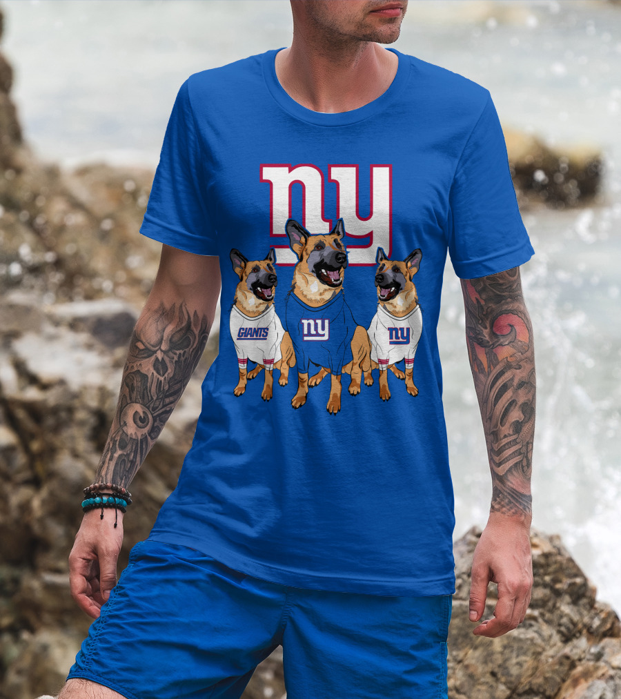 New York Giants German Shepherd Trio T-Shirt