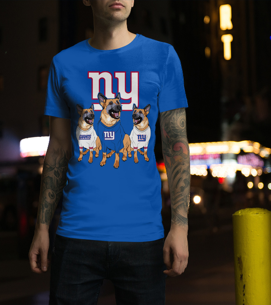 New York Giants German Shepherd Trio T-Shirt