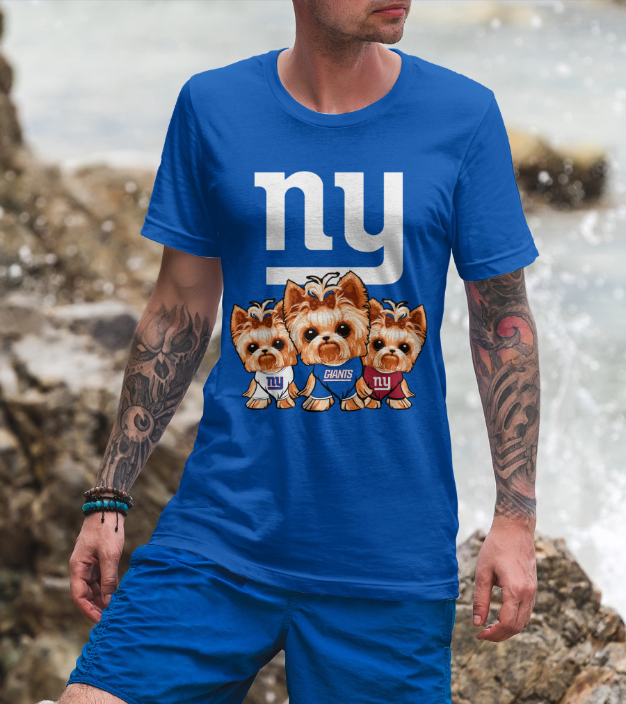 New York Giants Yorkshire Terrier T-Shirt