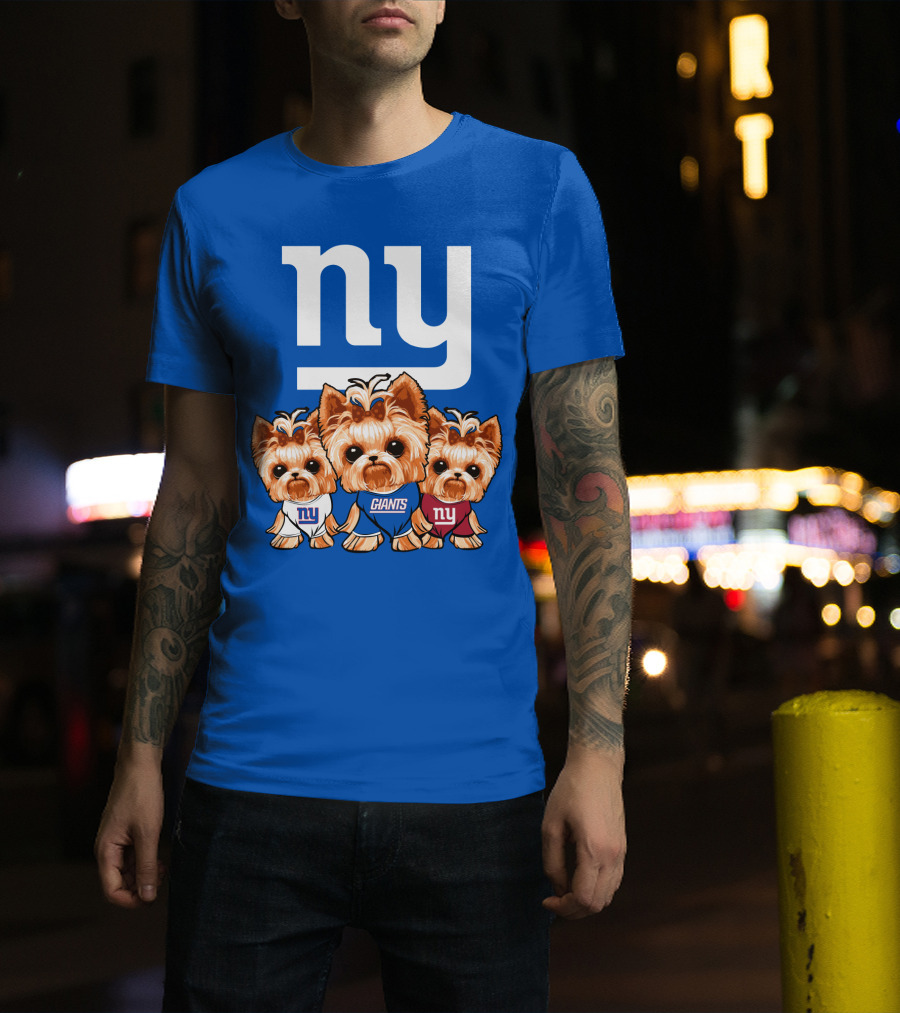 New York Giants Yorkshire Terrier T-Shirt