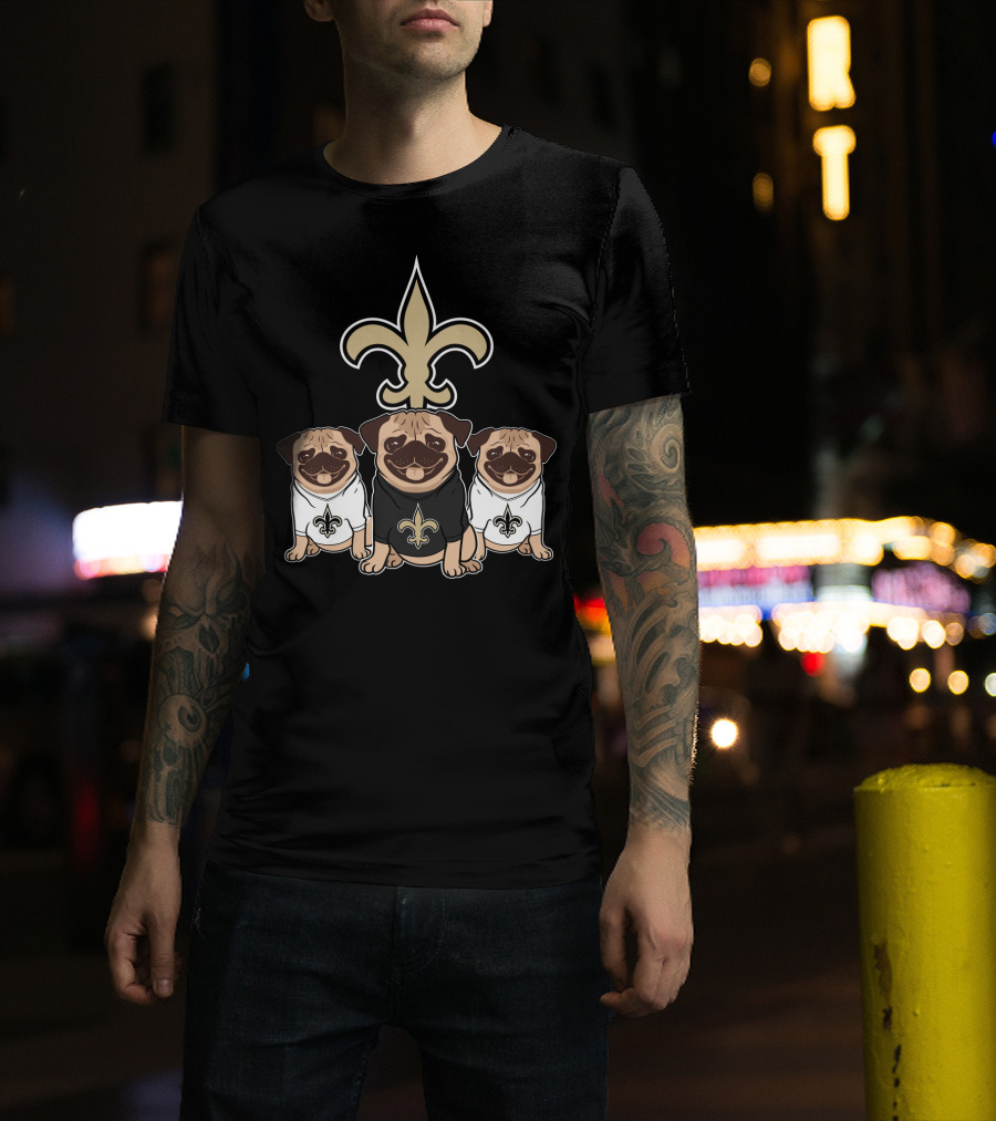 New Orleans Saints Pug Dog T-Shirt