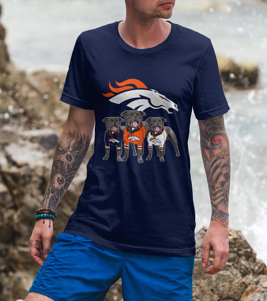 Denver Broncos Pitfull Dog Trio T-Shirt