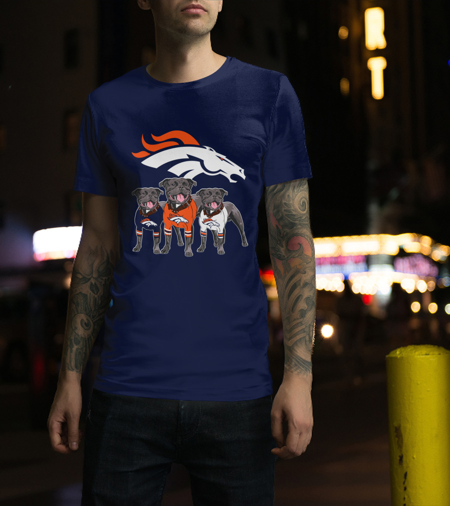 Denver Broncos Pitfull Dog Trio T-Shirt