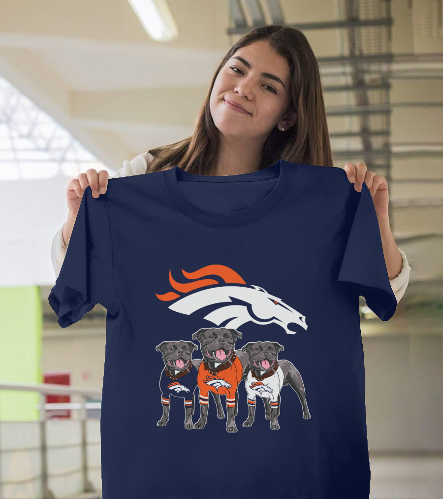 Denver Broncos Pitfull Dog Trio T-Shirt