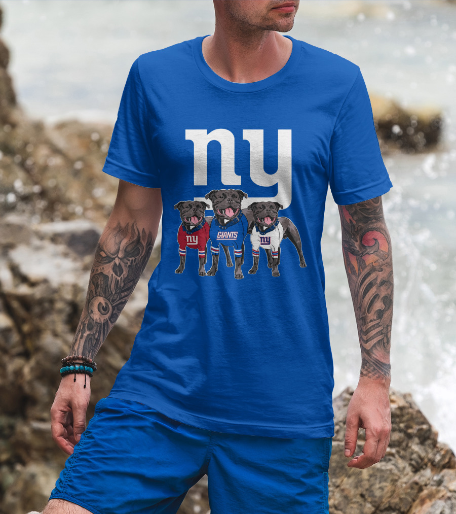Ny Giants Pug Trio T-Shirt