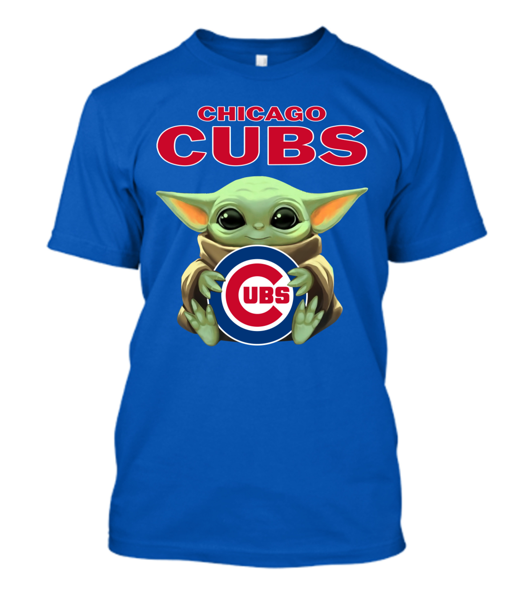 Chicago Cubs Baby Yoda Holding Cubs T-Shirt