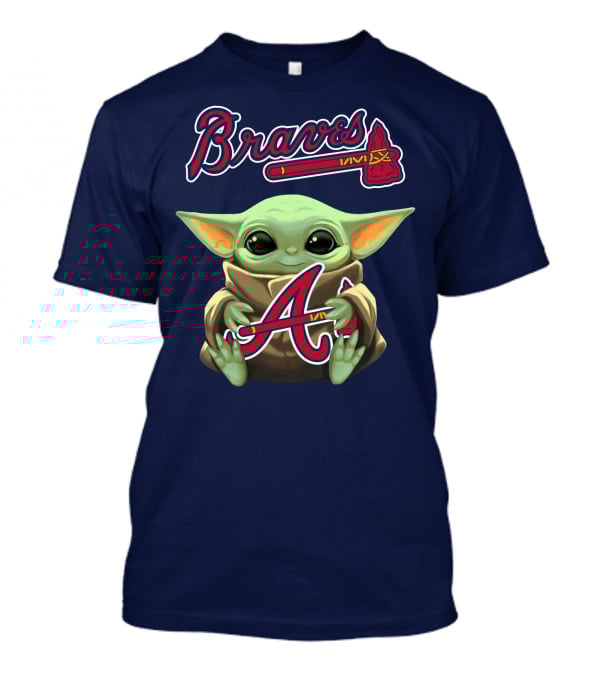 Braves BabyYoda Holding Atlanta Braves T-Shirt