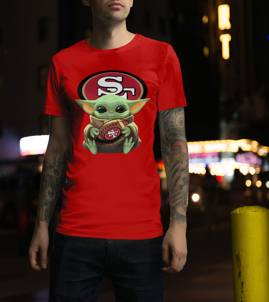 Baby Yoda San Francisco 49ers Football T-Shirt