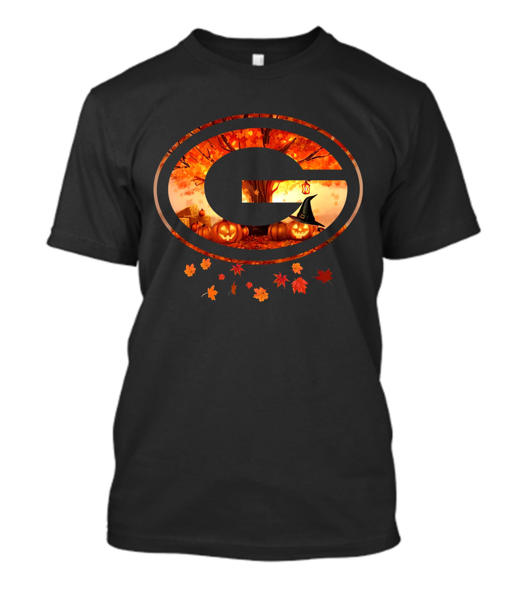 G Autumn Pumpkins Halloween Leaves T-Shirt