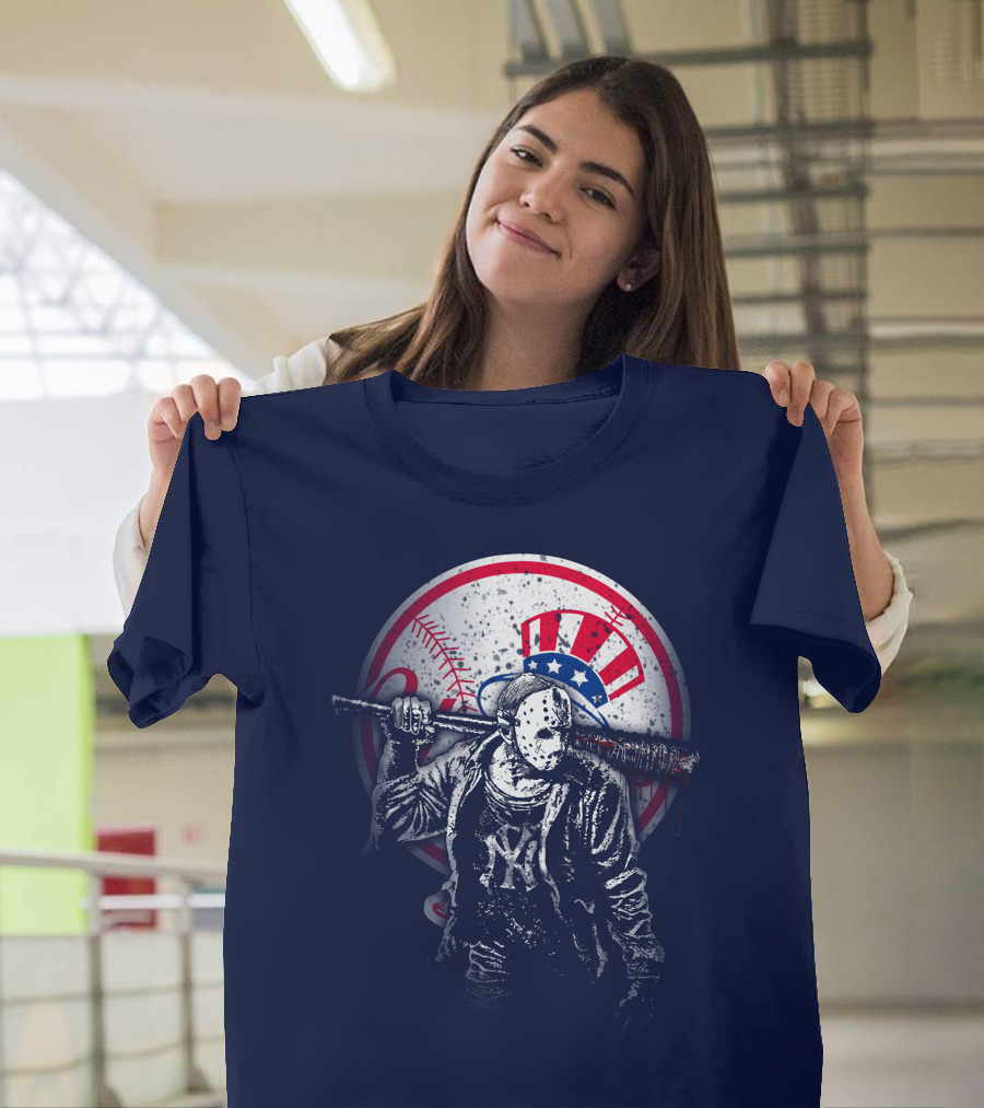 New York Baseball Icon With Mask And Bat T-Shirt