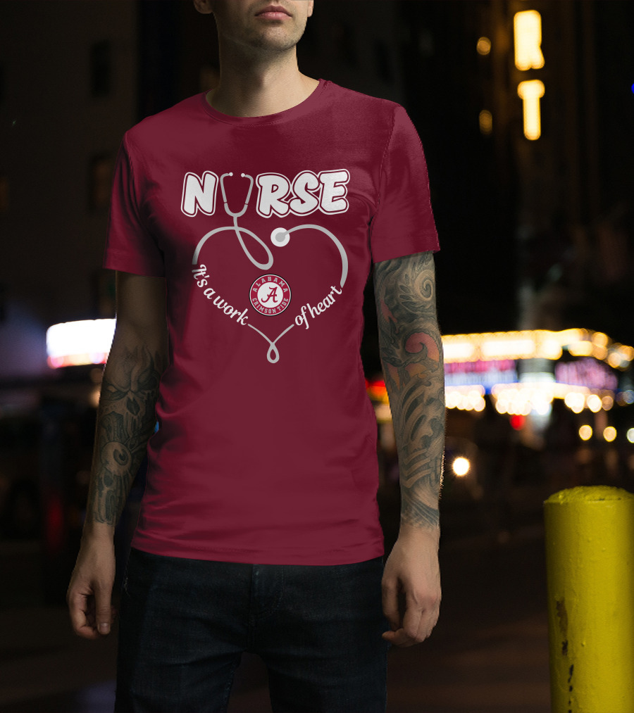 Nurse It's A Work Of Heart Alabama Crimson Tide T-Shirt
