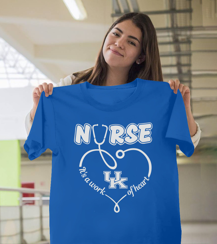 Nurse It's A Work Of Heart Uk Stethoscope T-Shirt