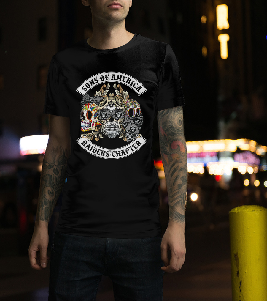 Sons Of America Raiders Chapter Skull Art T-Shirt